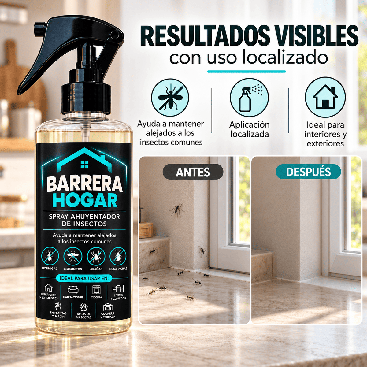 Barrera Hogar – Protección Repelente contra Cucarachas e Insectos