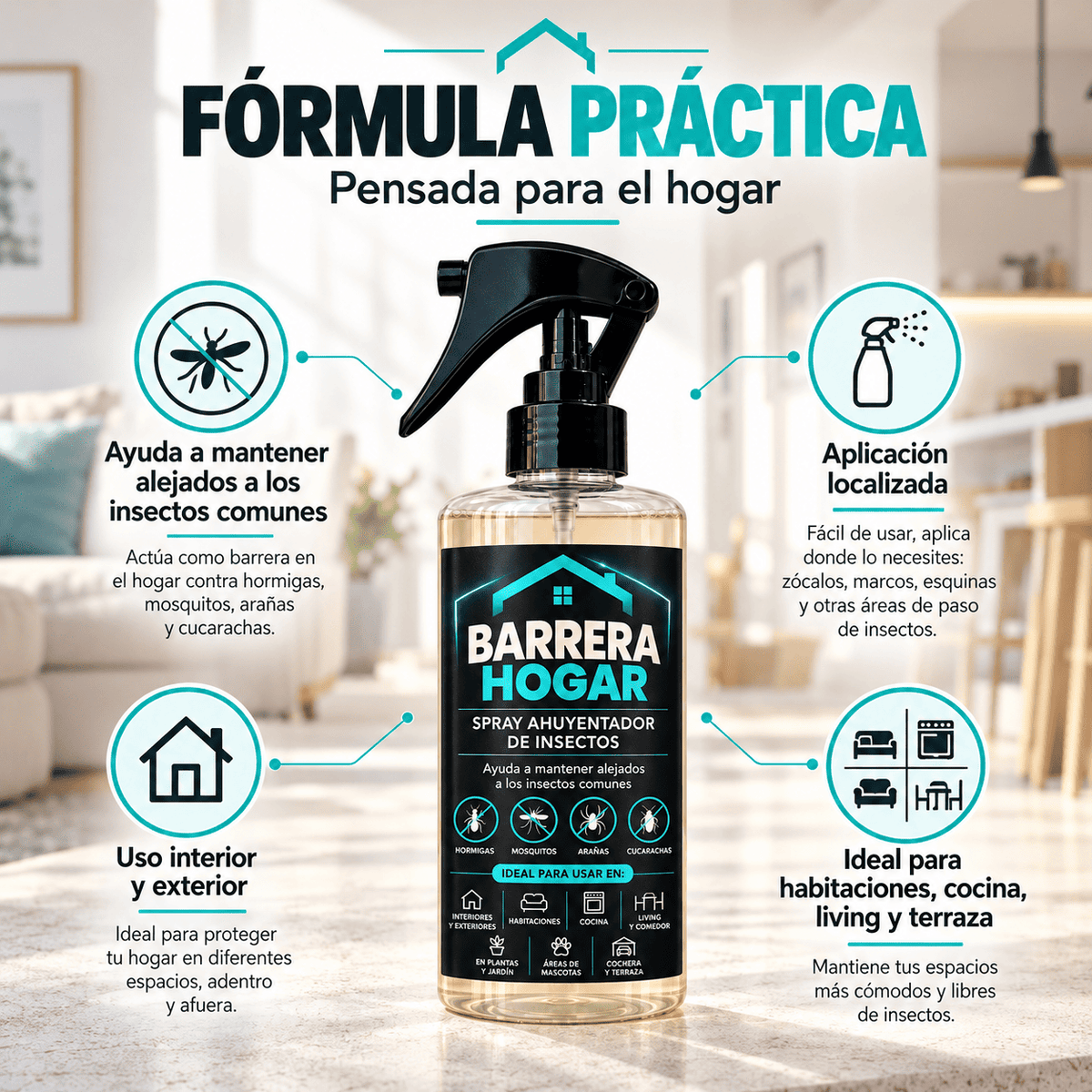 Barrera Hogar – Protección Repelente contra Cucarachas e Insectos